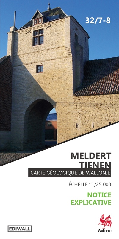 Affiche / Poster. Carte géologique de Wallonie : 32/7-8 Meldert - Tienen [2023] (version plate) (papier)