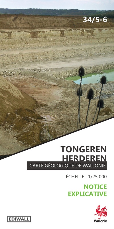 Affiche / Poster. Carte géologique de Wallonie : 34/5-6 Tongeren - Herderen [2023] (version plate) (papier)