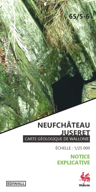 Affiche / Poster. Carte géologique de Wallonie : 65/5-6 Neufchâteau - Juseret [2023] (version plate) (papier)