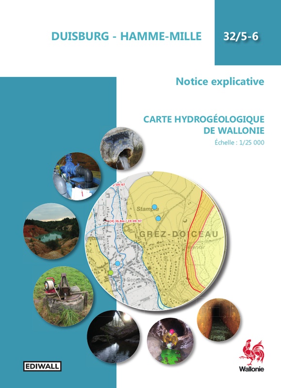 Affiche / Poster. Carte hydrogéologique de Wallonie : 32/5-6 Duisburg - Hamme-Mille [2023] (numérique)