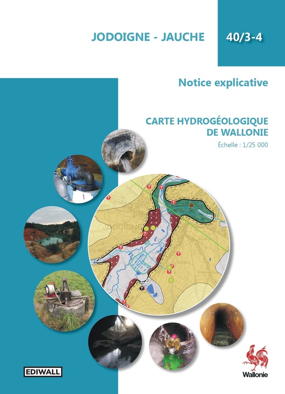 Affiche / Poster. Carte hydrogéologique de Wallonie : 40/3-4 Jodoigne -  Jauche (numérique) - Dernière révision décembre 2022