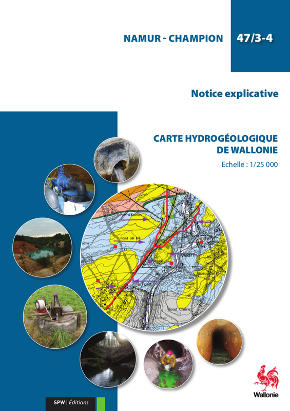 Affiche / Poster. Carte hydrogéologique de Wallonie : 47/3-4 Namur - Champion (numérique)
