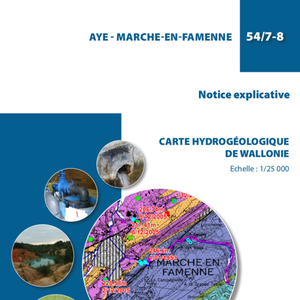 Affiche / Poster. Carte hydrogéologique de Wallonie : 54/7-8 Aye - Marche-en-Famenne (numérique)
