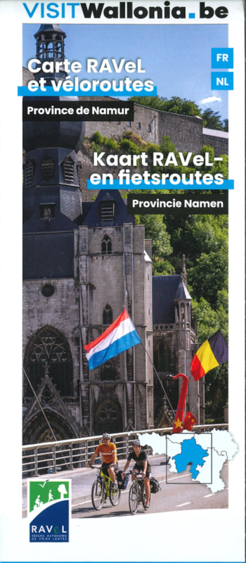 Carte RAVeL et véloroutes. Province de Namur / Kaart RAVeL-en fietsroutes. Provincie Namen [2024] (papier)*
