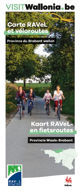 Carte RAVeL et véloroutes. Province du Brabant wallon / Kaart RAVeL-en fietsroutes. Provincie Waals-Brabant [2021] (papier)*