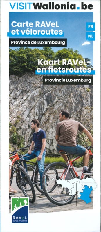 Carte RAVeL et véloroutes. Province du Luxembourg / Kaart RAVeL-en fietsroutes. Provincie Luxemburg [2024] (papier)*