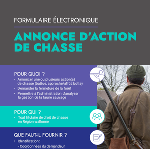 Formulaire électronique. Annonce d'action de chasse [2023] (numérique)