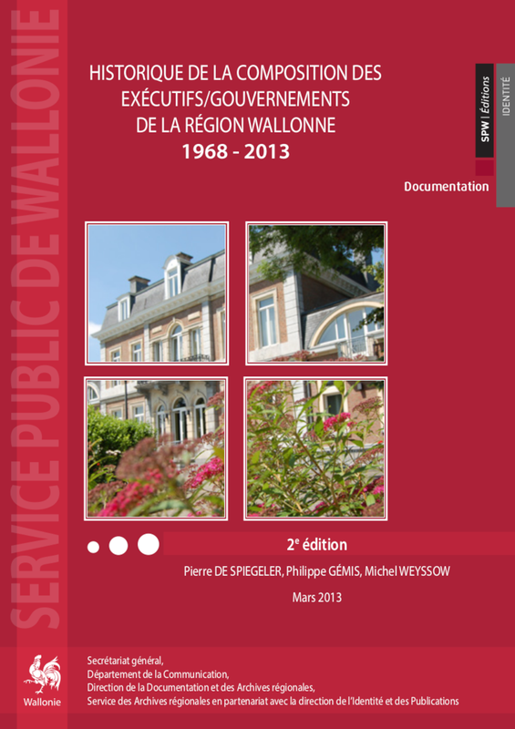 Historique de la composition des exécutifs / gouvernements de la Région wallonne. 1968-2013 [mars 2013]  (numérique)