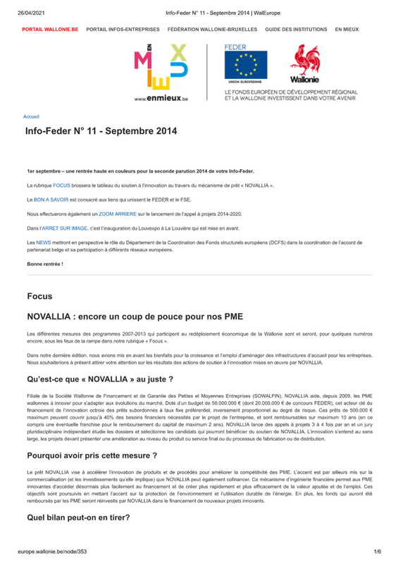 Info-Feder № 11 (Septembre 2014) (numérique)