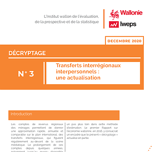 IWEPS - Décryptage № 03 - Transferts interrégionaux        interpersonnels : une actualisation (numérique)