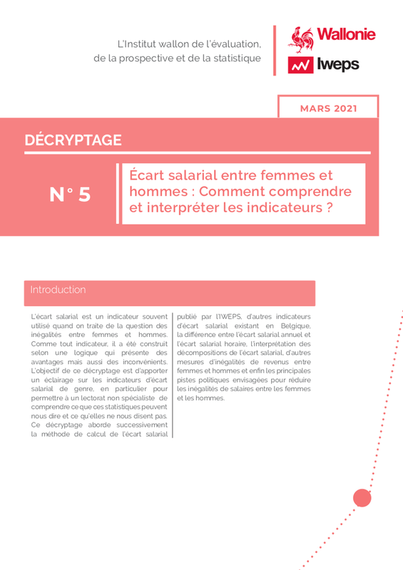 IWEPS - Décryptage № 05 - Écart salarial entre femmes et  hommes : Comment comprendre et interpréter les indicateurs ? (numérique)