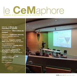 Le CeMaphore № 163 ■ septembre 2024. Editorial du Réseau des Conseillers en mobilité | Bilan carbone du transport | Conférence Vélo-city (numérique)