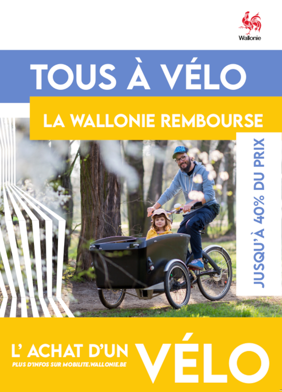 Tous à vélo. La Wallonie rembourse jusqu'à 40 % du prix l'achat d'un vélo. Version 2 [2024] (numérique)